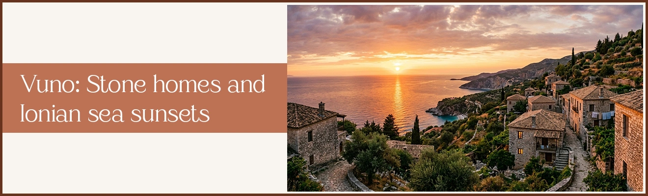 Vuno: Stone Homes and Ionian Sea Sunsets