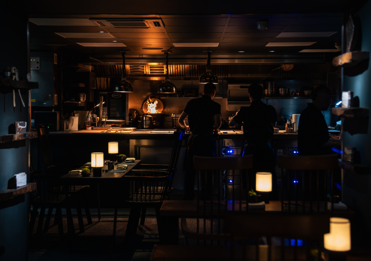 Ynyshir restaurant elegant interior with modern design and ambient lighting, credit James Edwards Hybrid Media Productions