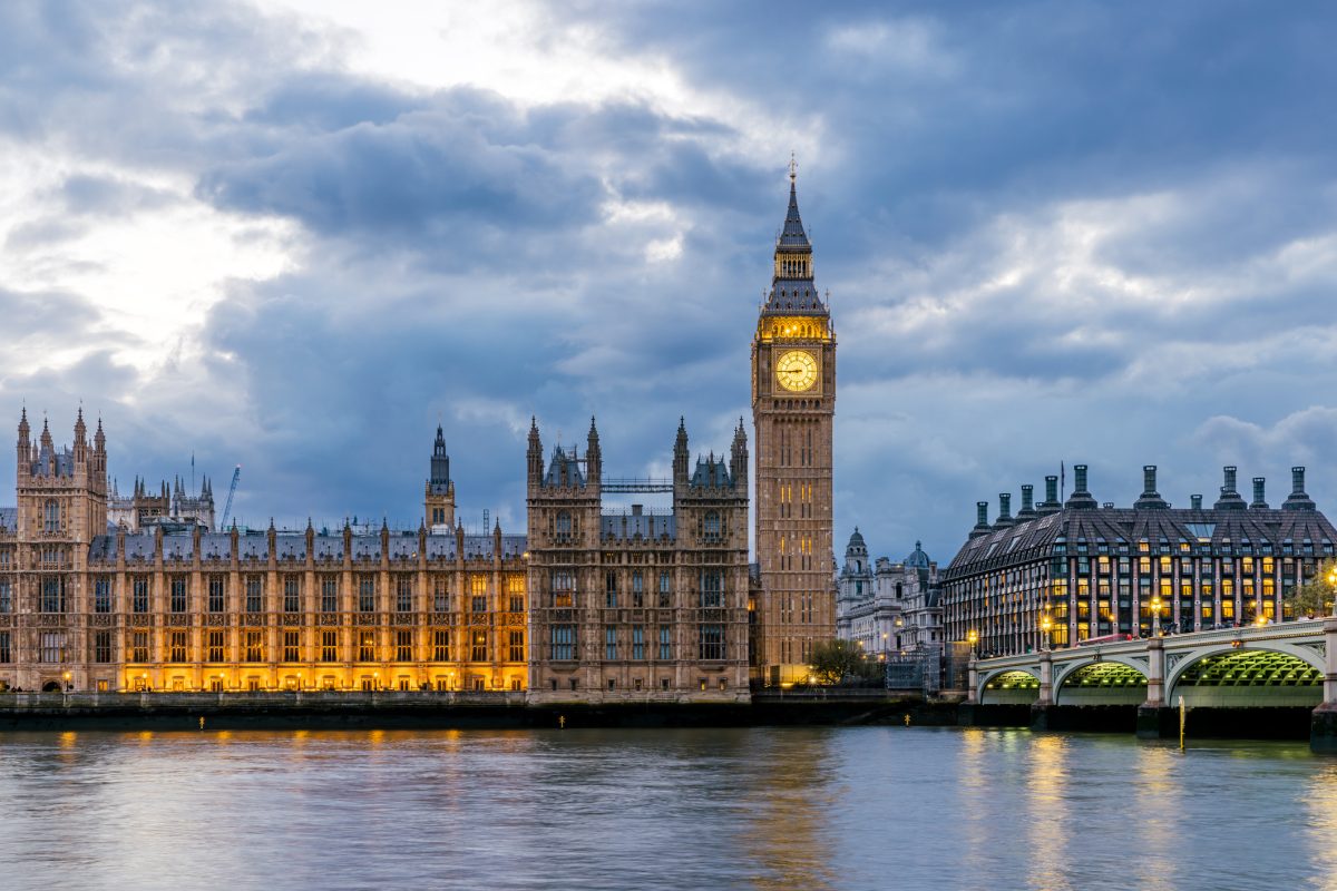 Dramatic cloud formation over Westminster, capturing a striking skyline with iconic landmarks under a moody sky.